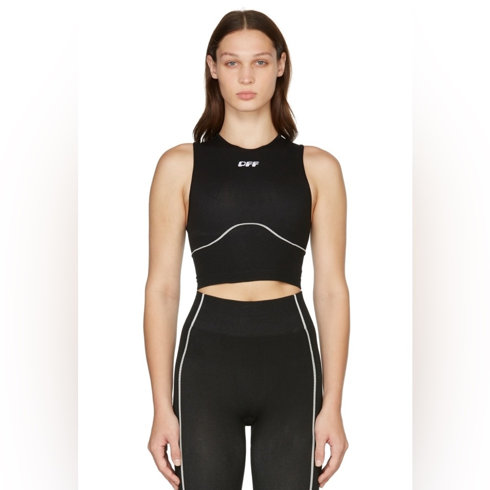 OFF-WHITE | Seamless Bra/Top with Logo | Black and White